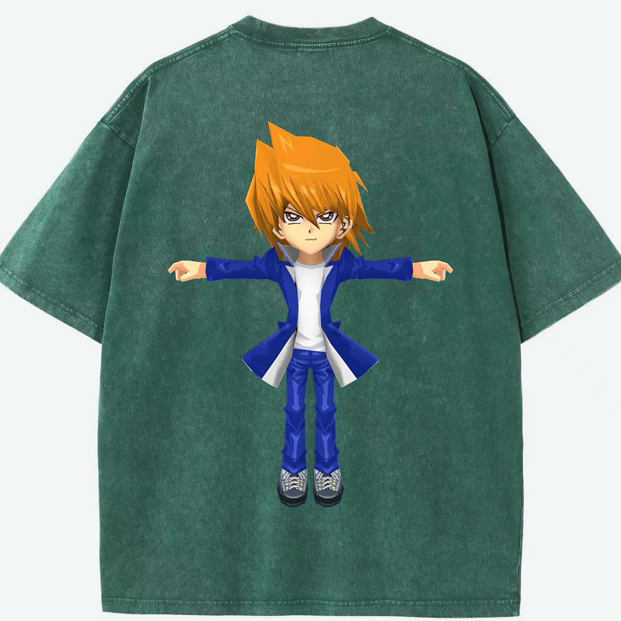 （画像用） 遊☆戯☆王 Yu-Gi-Oh! 綿100% ヴィンテージ風 半袖Tシャツ（背面プリント）